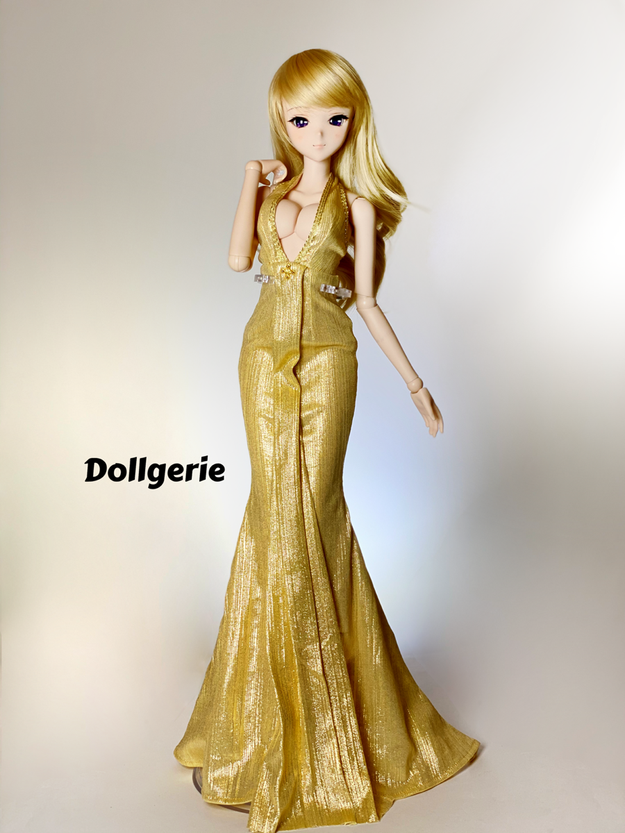 Marrylin Monroe Gold Lame Dress for SmartDoll Dollgerie Marrylin Monroe Gold Lame Dress for SmartDoll Dollgerie