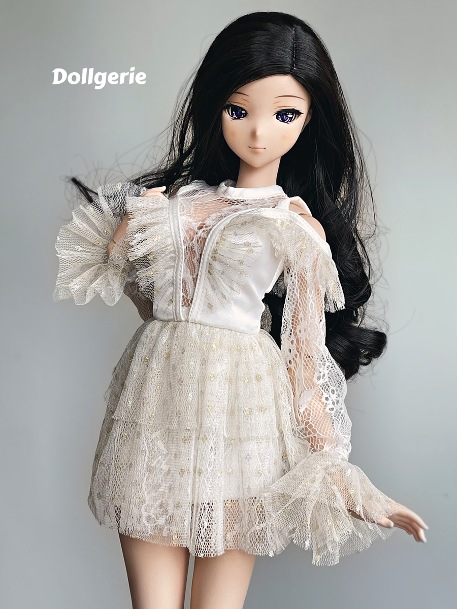 Boutique White Lace Plunge Skater Dress for SmartDoll or DD  Dollgerie
