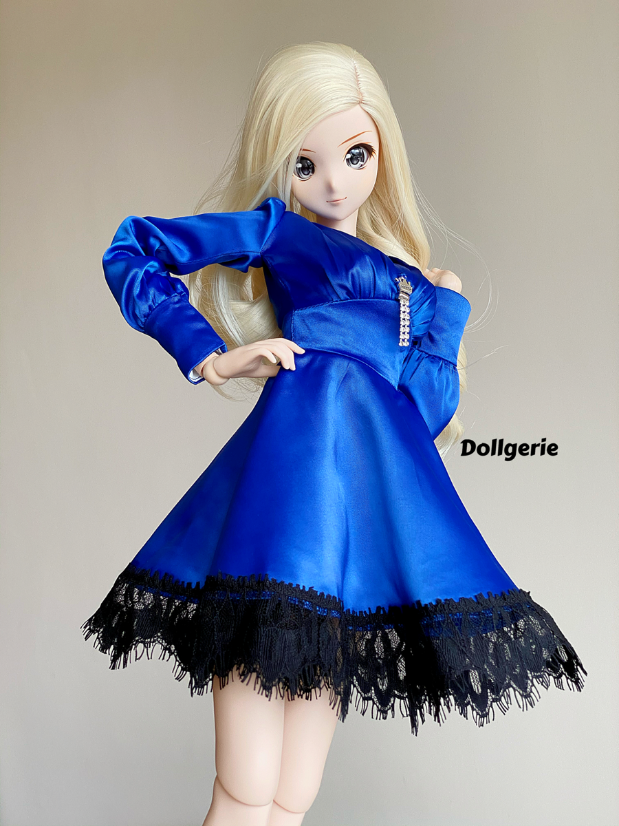 Christmas Celebration Royal Blue Cocktail Dress for SmartDoll Dollgerie