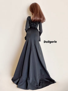 Morticia Addams Black Dress for Smartdoll or DD