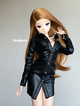 Black Faux Leather Overcoat for SmartDoll
