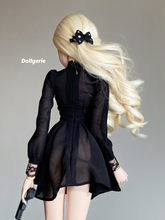 Black Sheer Long Sleeve Mini Dress for SmartDoll