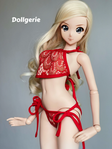 Oriental Two Piece Red Lace Lingerie for any 1/3 BJD