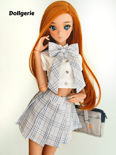 Light Blue Gingham Schoolgirl Set for SmartDoll or DD