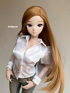 [Special Price] Sheer Sleeves White Satin Blouse for SmartDoll / DD