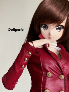 Burgundy Double Breasted Trench Coat for SmartDoll