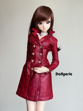 Burgundy Double Breasted Trench Coat for SmartDoll