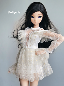 Boutique White Lace Plunge Skater Dress for SmartDoll or DD
