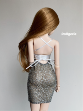 Silver Glitter Thin Strap Bodycon Mini Dress for SmartDoll and DD
