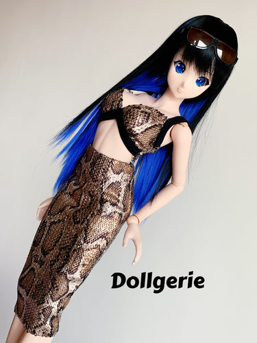 [Special Price] Snakeskin Print Bralette and Slim Fit Skirt for SmartDoll / DD / DDdy