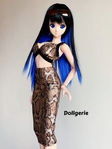 [Special Price] Snakeskin Print Bralette and Slim Fit Skirt for SmartDoll / DD / DDdy
