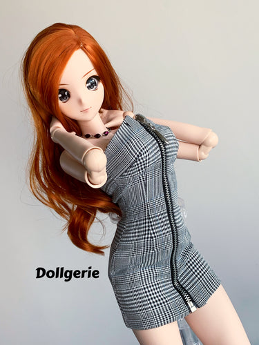 Houndstooth Zip-Front Tube Dress for SmartDoll / DD