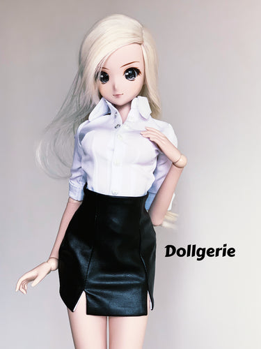 Black Faux Leather Mini Skirt for SmartDoll