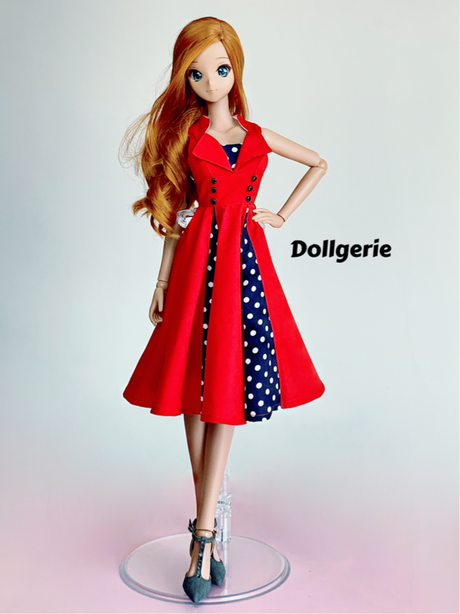 Red SSS (Swing Skater Sleeveless) Dress, for SmartDoll / DD