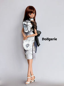 Ink-Paint Floral Cheongsam for SmartDoll