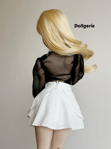 Black Sheer Blouse and White Sheer Mini Skirt for SmartDoll / DD