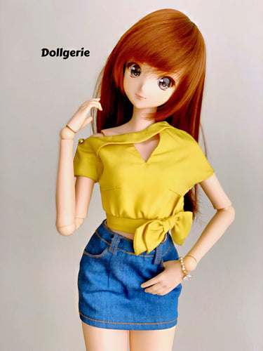 Lime Green Inclined Shoulder Top for SmartDoll/ DD3