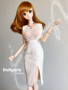Sexy open chest white dress, designed for SmartDoll