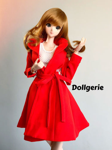 Bright red trenchcoat designed for SmartDoll