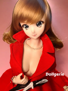 Bright red trenchcoat designed for SmartDoll