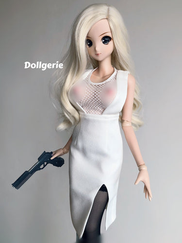 Sexy open chest white dress, designed for SmartDoll