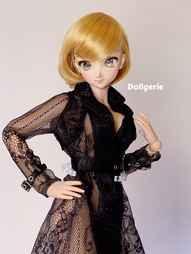 Signature Black Lace Trench Coat for DDdy /DD3 /SmD